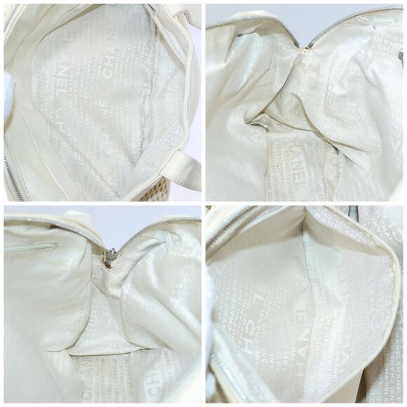 CHANEL Hand Bag Canvas Leather Beige CC Auth - Picture 14 of 16